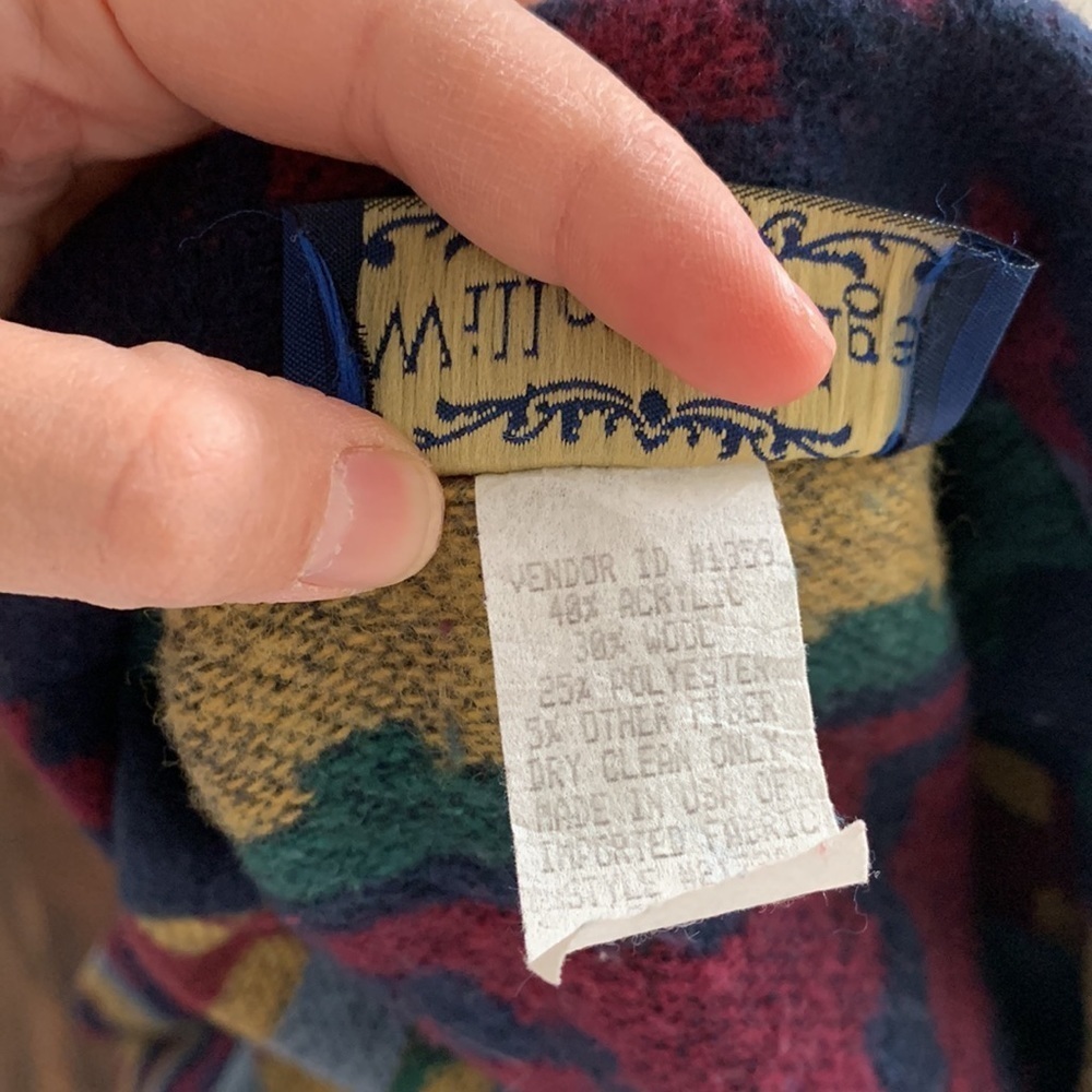 Vintage Willow Ridge Southwestern Wool Blend Metal Button Front Jacket. 12P - Picture 13 of 13